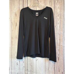 Fila Sport Long Sleeve Sport Athletic Black Slip Over Top Size XL